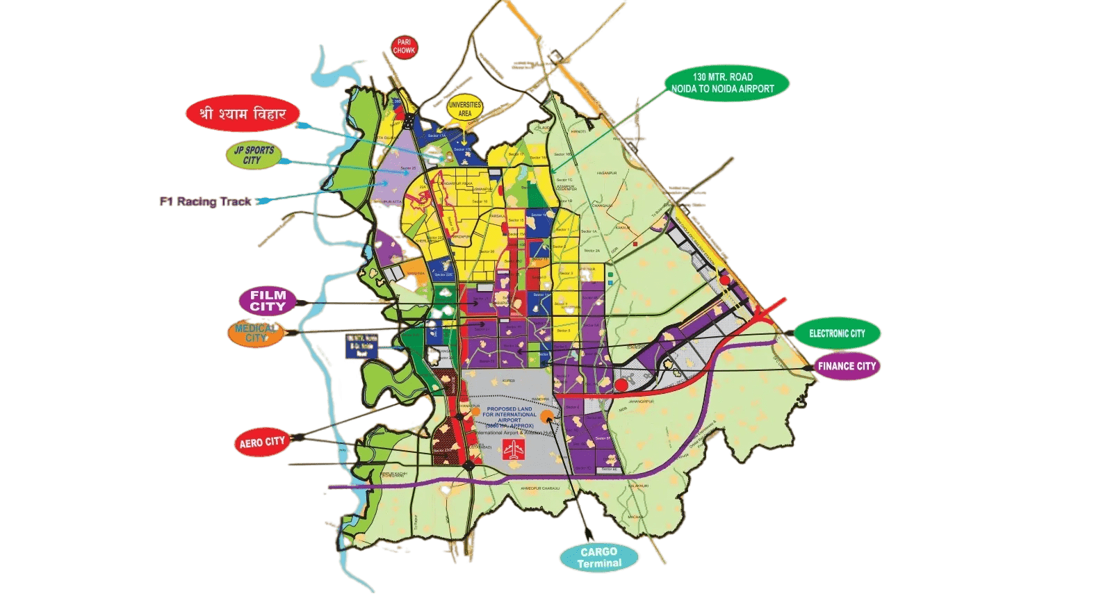 Investing in Yeida Map